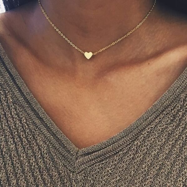 Fashion 18K Gold Plated 6mm Stainless Steel Heart Pendant Necklace for Girls