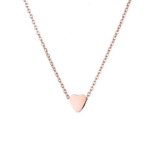 Fashion 18K Gold Plated 6mm Stainless Steel Heart Pendant Necklace for Girls - Image 3