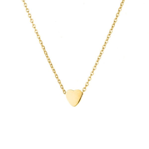 Fashion 18K Gold Plated 6mm Stainless Steel Heart Pendant Necklace for Girls - Image 4
