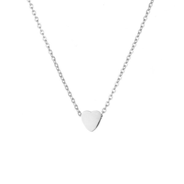 Fashion 18K Gold Plated 6mm Stainless Steel Heart Pendant Necklace for Girls - Image 5