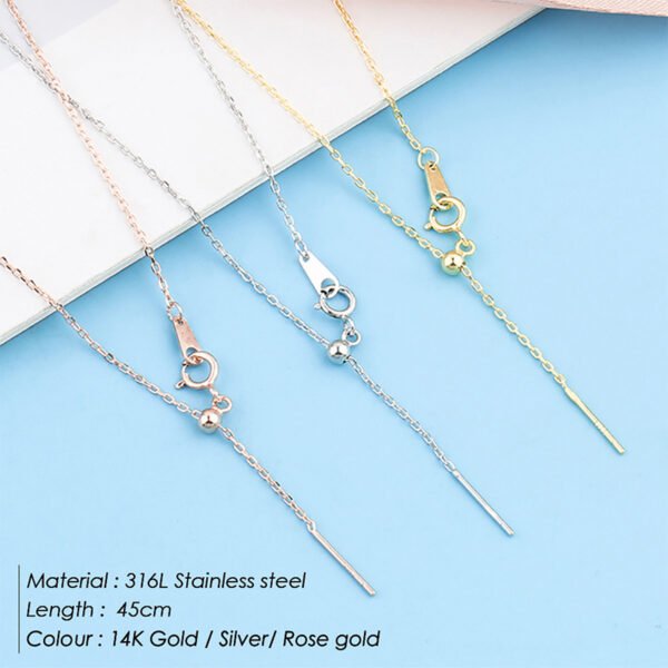 18K Gold Plated 316L Stainless Steel Short DIY Chain Simple Choker Necklace - Image 4