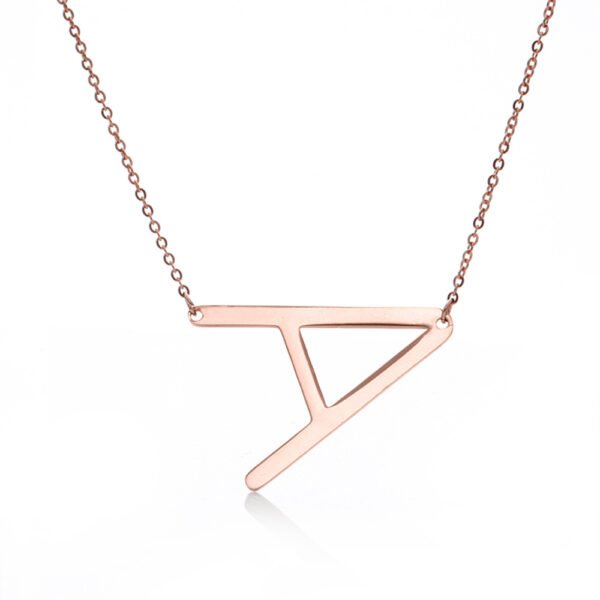Hot Sales 26 English Letters Gold Plated Stainless Steel Alphabet Necklace - Image 5