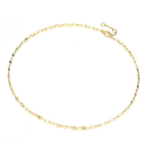 New Fashion Women Elegant 14K Gold Plated 316L Stainless Steel Chokers Necklace Chain - صورة 4