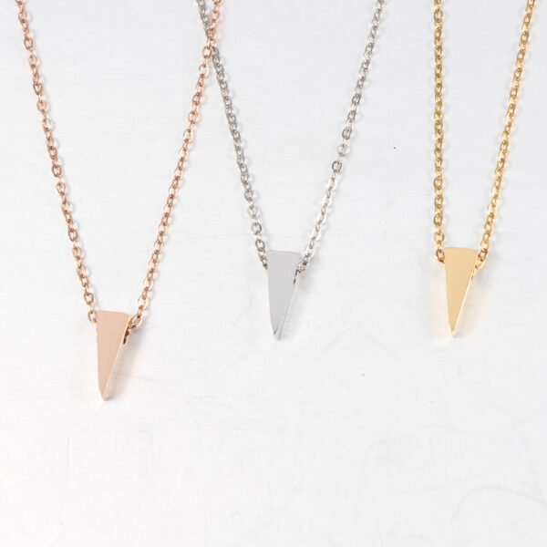 Mirror Polished Stainless Steel Blank Stamp Customs Triangle Pendant Necklace for Women