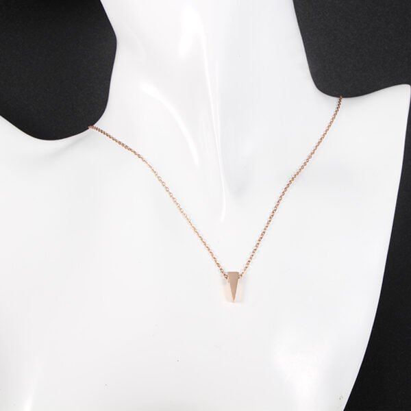 Mirror Polished Stainless Steel Blank Stamp Customs Triangle Pendant Necklace for Women - Imagen 4
