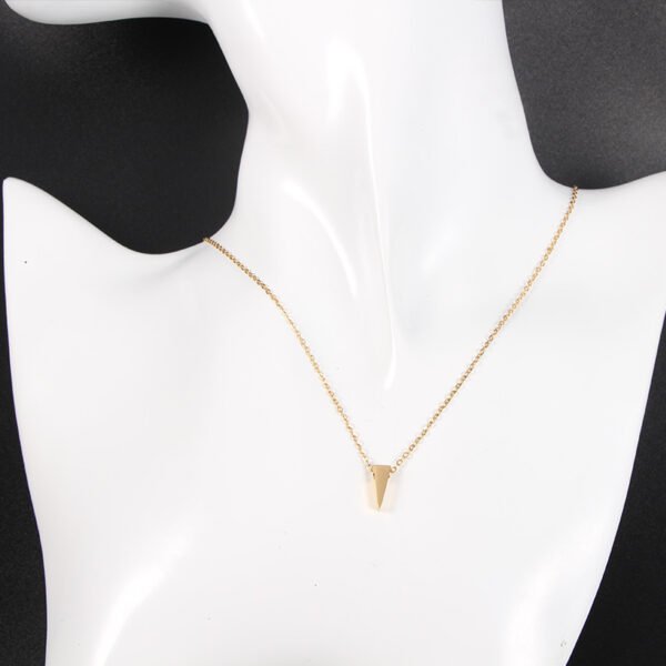 Mirror Polished Stainless Steel Blank Stamp Customs Triangle Pendant Necklace for Women - Imagen 5