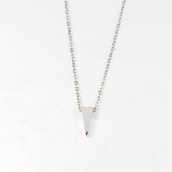 Mirror Polished Stainless Steel Blank Stamp Customs Triangle Pendant Necklace for Women - Imagen 6