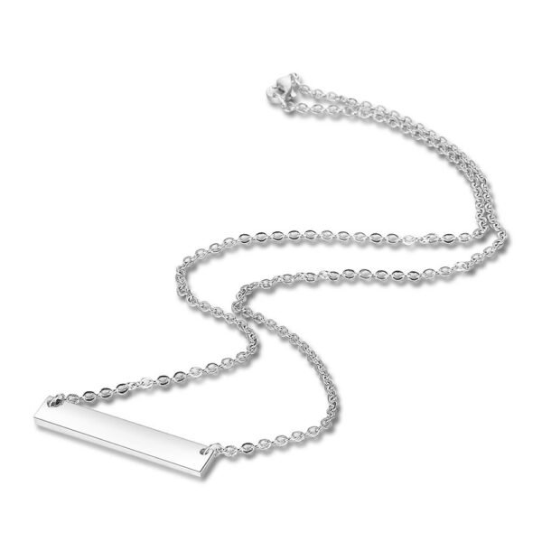 3 Colors Stainless Steel Mirror Polished 35*6mm Charm Necklace DIY Personalized Make Name Blank Stamp Bar Necklace for Men Women - Image 6