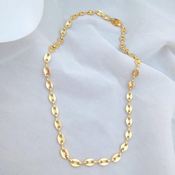 Newest 18k Gold Plated Fashion Necklace Jewelry Chain 2021 for Coffee Bean Pig Nose Shape - صورة 5