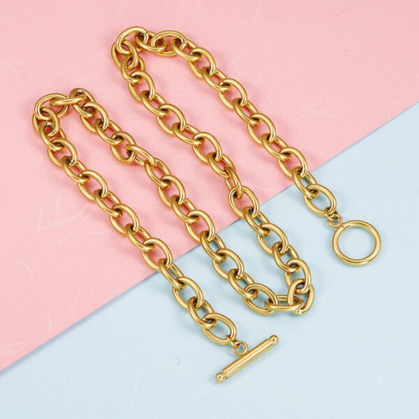 New Hot Sales 18K Gold Plated Stainless Steel OT Buckle Men Jewelry Chain Necklace - Bild 6