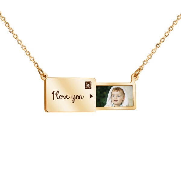 Best Sales Engraved Pendant Customized Custom Name Picture Photo Necklace for 18K PVD Gold Plated - Image 2
