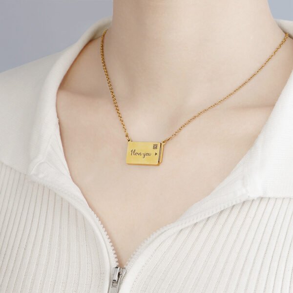 Best Sales Engraved Pendant Customized Custom Name Picture Photo Necklace for 18K PVD Gold Plated - Image 4
