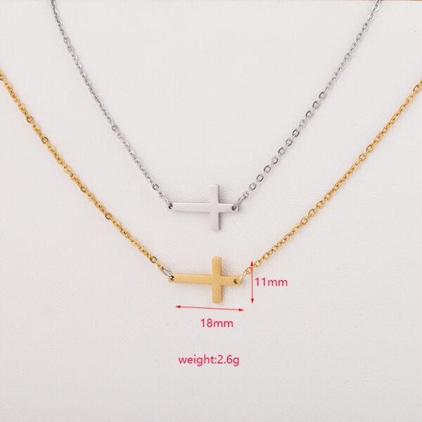 New Choker Jewelry 18k PVD Gold Plated Stainless Steel Charm Cross Necklace in Black for Women - Image 6