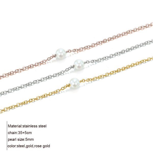 Fashion Christmas Gift Women Stainless Steel Chain Choker Pear Necklace - Image 2