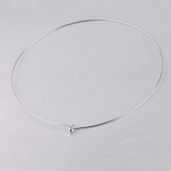 1mm Thin Stainless Steel Dress Wire Collar Opening Bead Can Removable DIY Round Necklace Collars
