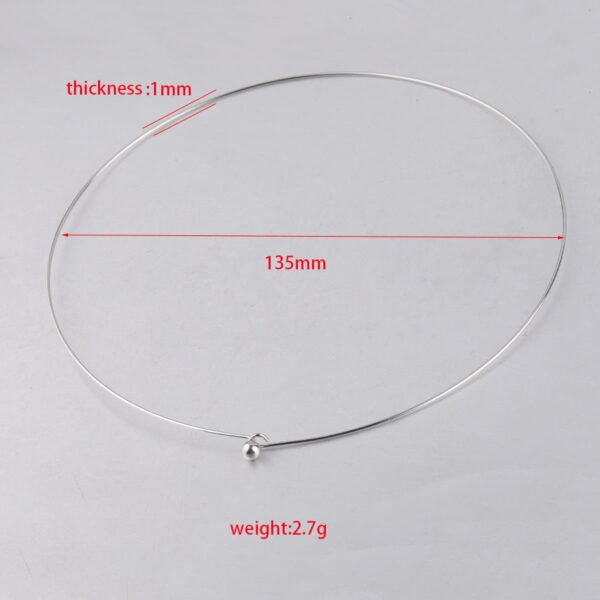 1mm Thin Stainless Steel Dress Wire Collar Opening Bead Can Removable DIY Round Necklace Collars - Imagen 3