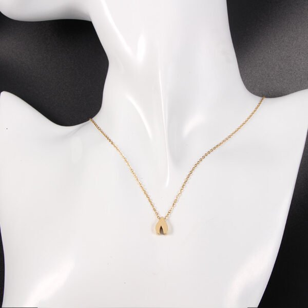 Mirror Polished 18K Gold Plated Stainless Steel Women Wish Bone Necklace - Imagen 4