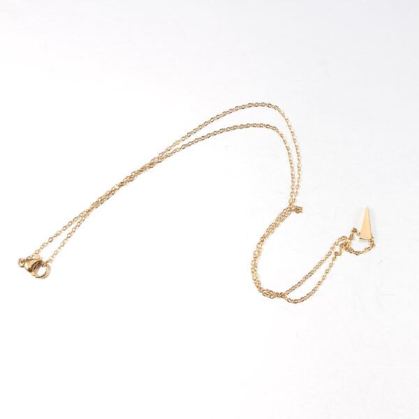 Mirror Polished 18K Gold Plated Stainless Steel Women Wish Bone Necklace - Imagen 5