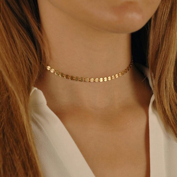 14K Gold Plated 316L Choker Necklace Neckalce Women DIY Simple Stainless Steel Chain Necklace