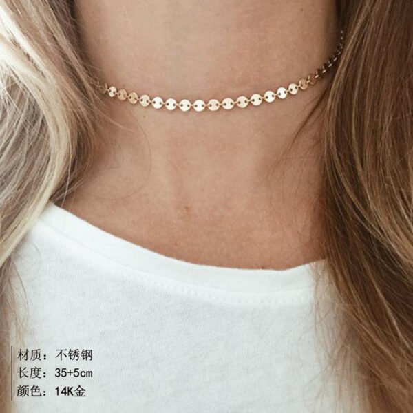 14K Gold Plated 316L Choker Necklace Neckalce Women DIY Simple Stainless Steel Chain Necklace - Image 4