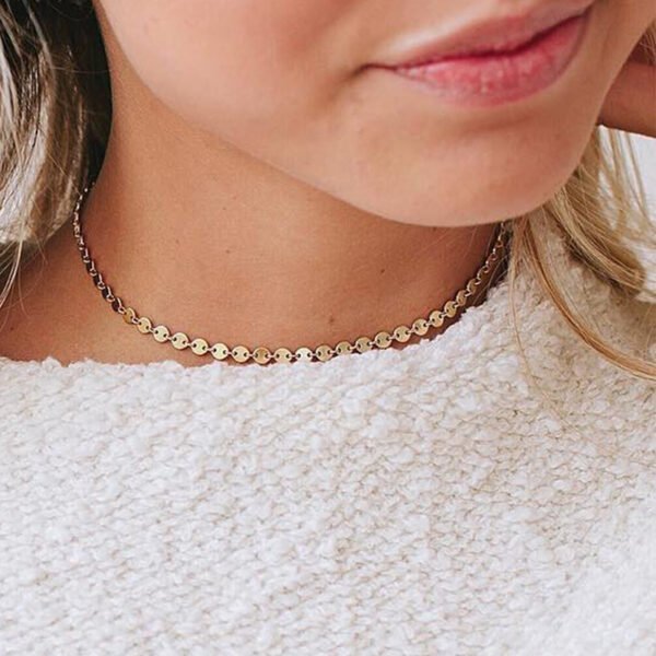 14K Gold Plated 316L Choker Necklace Neckalce Women DIY Simple Stainless Steel Chain Necklace - Image 5