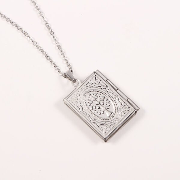 Stainless Steel Photo Frame  45cm Book Shape Tree Locket Necklaces