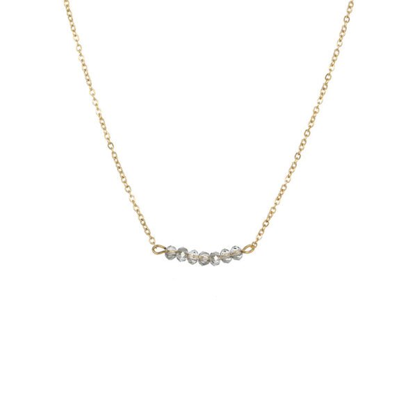 18K Gold Plated 316L Stainless Steel Simple Desgin Choker Crystal Necklaces - Bild 2