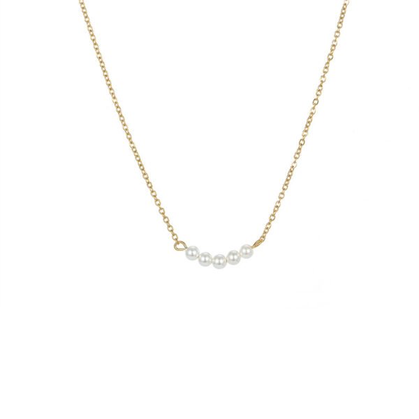 18K Gold Plated 316L Stainless Steel Simple Desgin Choker Crystal Necklaces - Bild 3