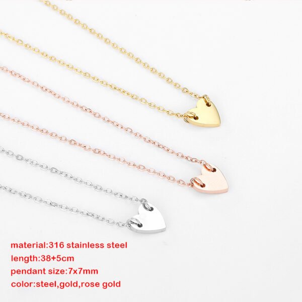 18K Gold Plated 316L Stainless Steel Necklace Heart Choker  for Women - Image 4