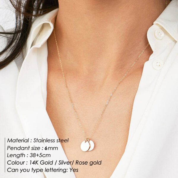 Mirror Polished Stainless Steel Jewelry Custom Logo Name 6mm Round Custom Charms Necklace - Bild 2