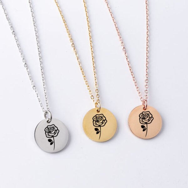 Mirror Polished Stainless Steel Blank Stamp Custom Necklace Logo Customize 20mm Round Pendant Necklace