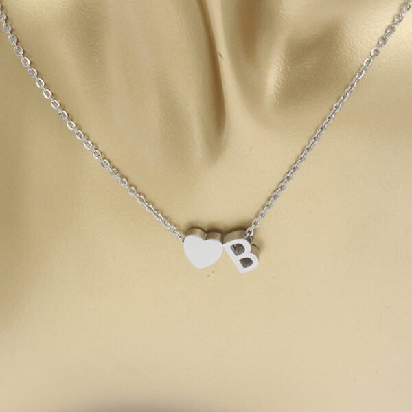 18K Gold Plated Stainless Steel Love's Gift Heart Letter Necklace for Women - Image 2