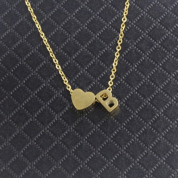 18K Gold Plated Stainless Steel Love's Gift Heart Letter Necklace for Women - Image 5