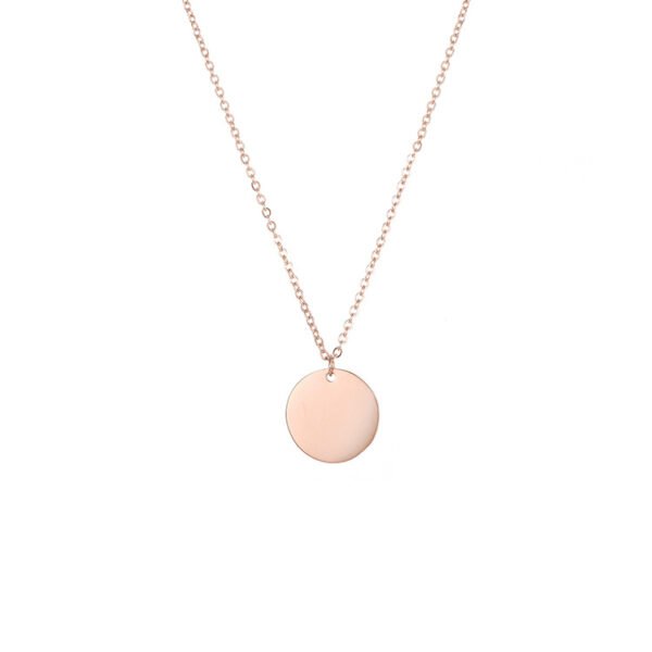 14K Gold Plated Stainless Steel Round Charm Choker Custom Name Necklace for Women - Image 6