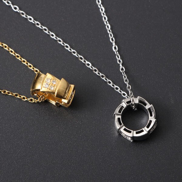 New Arrivals Stainless Steel Necklace Gold Plated Jewelry Gold Circle Pendant Necklace For Women - صورة 2
