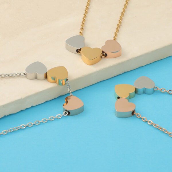 On Sale18K Gold Plated Necklace Heart Necklace Statement Women Personalize Stainless Steel Chain Necklace - صورة 3