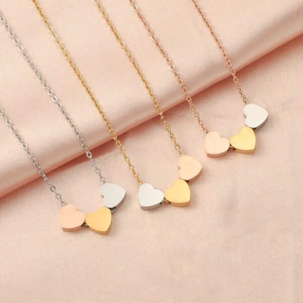 On Sale18K Gold Plated Necklace Heart Necklace Statement Women Personalize Stainless Steel Chain Necklace - صورة 4