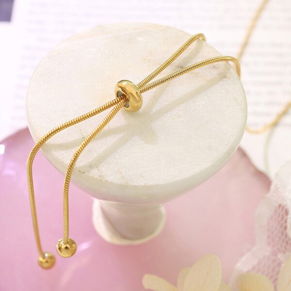 2023 New Design Long Necklace Stainless Steel Bolo Snake Chain Sweater Adjustable Necklace - Image 2