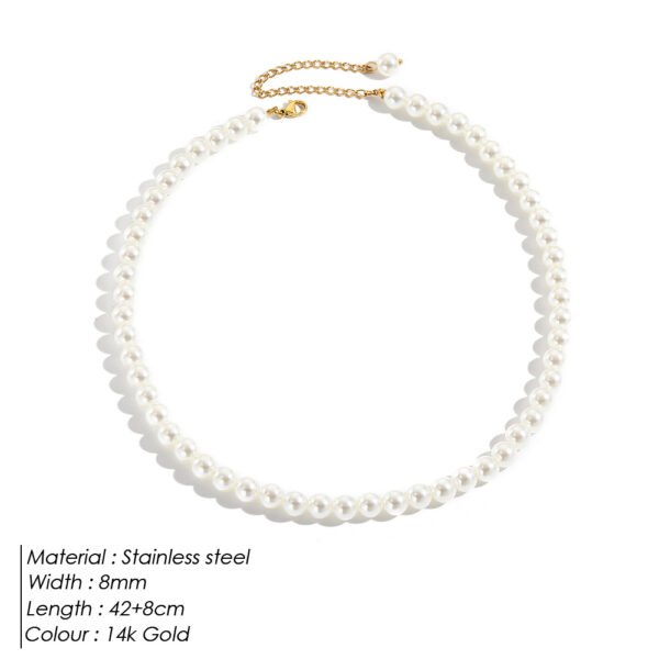 High Quality Fashion Pearl Necklace Pearl Women Gift 14k Gold Plated New Wholesales Choker Necklace - صورة 5