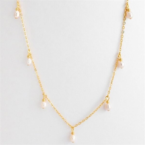 The New Freshwater Pearl Necklace Gold Plated Women Stainless Steel Jewelry Pendant Necklace - Imagen 2