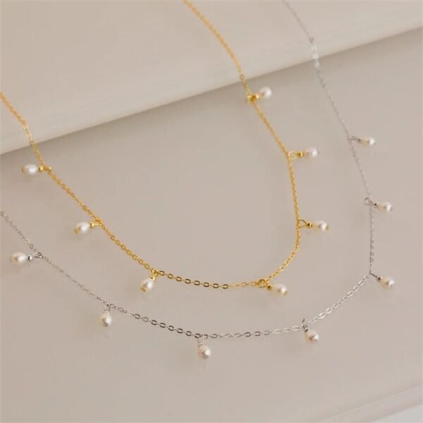 The New Freshwater Pearl Necklace Gold Plated Women Stainless Steel Jewelry Pendant Necklace - Imagen 3
