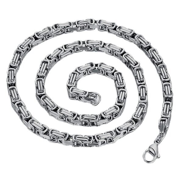 New Trend Vintage Stylstainless Steelel Necklace Byzantine Chain Men's Jewelry 18K Gold Plated Opp Bag Environmental Friendly - صورة 4
