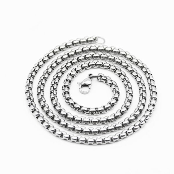 2023 Hot Style Stainless Steel Silver Box Chain Personalize Dainty Mens Long Necklace With Best Quality - Image 2