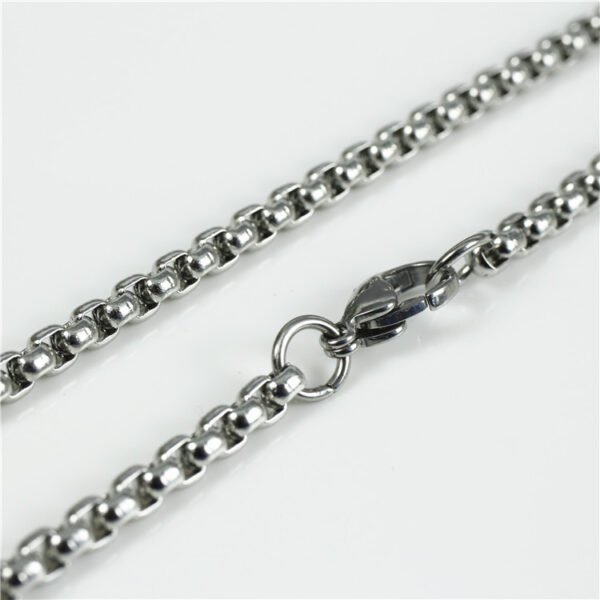 2023 Hot Style Stainless Steel Silver Box Chain Personalize Dainty Mens Long Necklace With Best Quality - Image 3