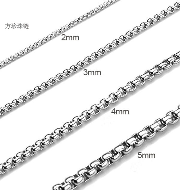 2023 Hot Style Stainless Steel Silver Box Chain Personalize Dainty Mens Long Necklace With Best Quality - Image 4