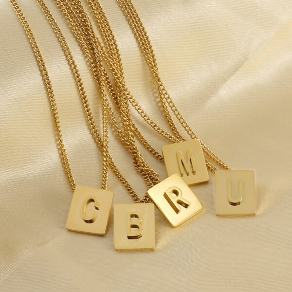 Popular Stainless Steel Gold Initial Necklace 18k Gold Plated Chokers Letters Alphabet Pendant Necklaces for Women