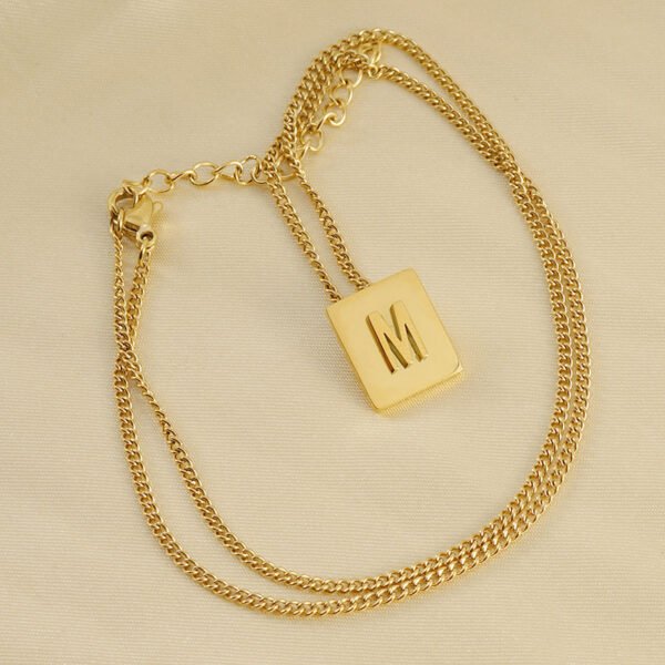 Popular Stainless Steel Gold Initial Necklace 18k Gold Plated Chokers Letters Alphabet Pendant Necklaces for Women - صورة 3