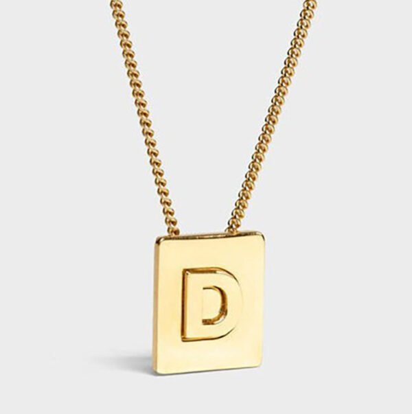 Popular Stainless Steel Gold Initial Necklace 18k Gold Plated Chokers Letters Alphabet Pendant Necklaces for Women - صورة 5