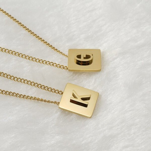Popular Stainless Steel Gold Initial Necklace 18k Gold Plated Chokers Letters Alphabet Pendant Necklaces for Women - صورة 6