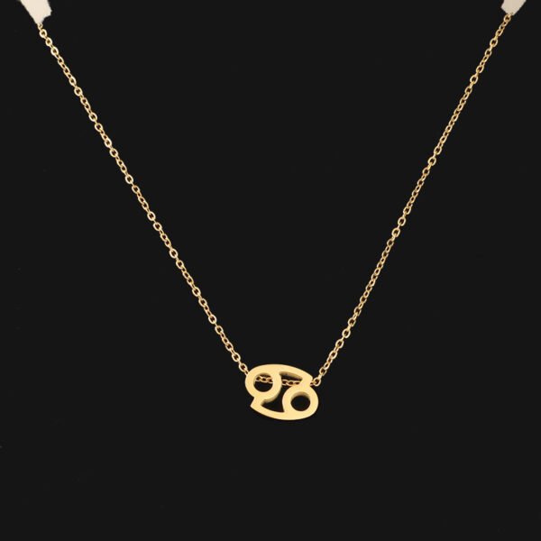 Popular Stainless Steel 18k Gold Plated Choker Statement the Zodiac Necklace for Women Gift With Quality Wholesale - صورة 3